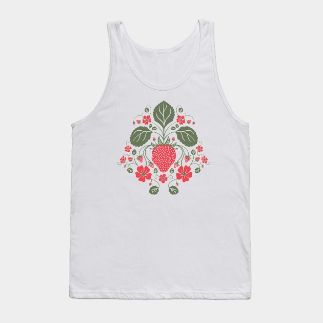 Wild Strawberry Botanical Tank Top by Carabara Designs